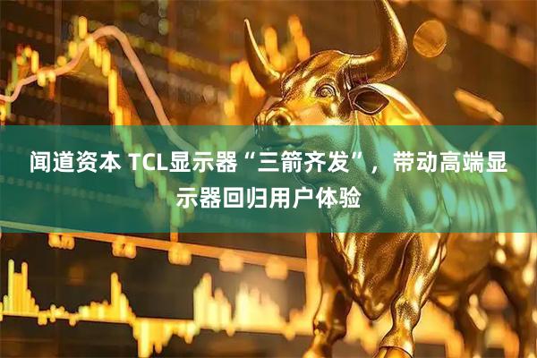 闻道资本 TCL显示器“三箭齐发”，带动高端显示器回归用户体验