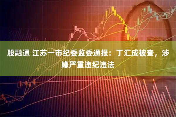 股融通 江苏一市纪委监委通报：丁汇成被查，涉嫌严重违纪违法