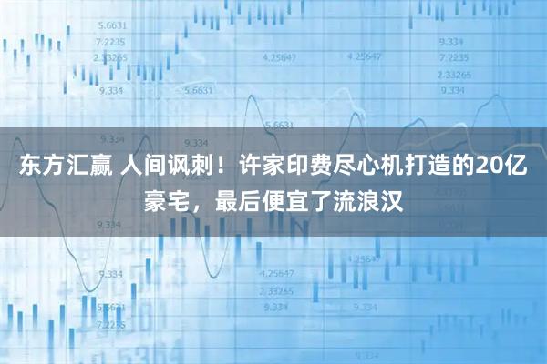东方汇赢 人间讽刺！许家印费尽心机打造的20亿豪宅，最后便宜了流浪汉